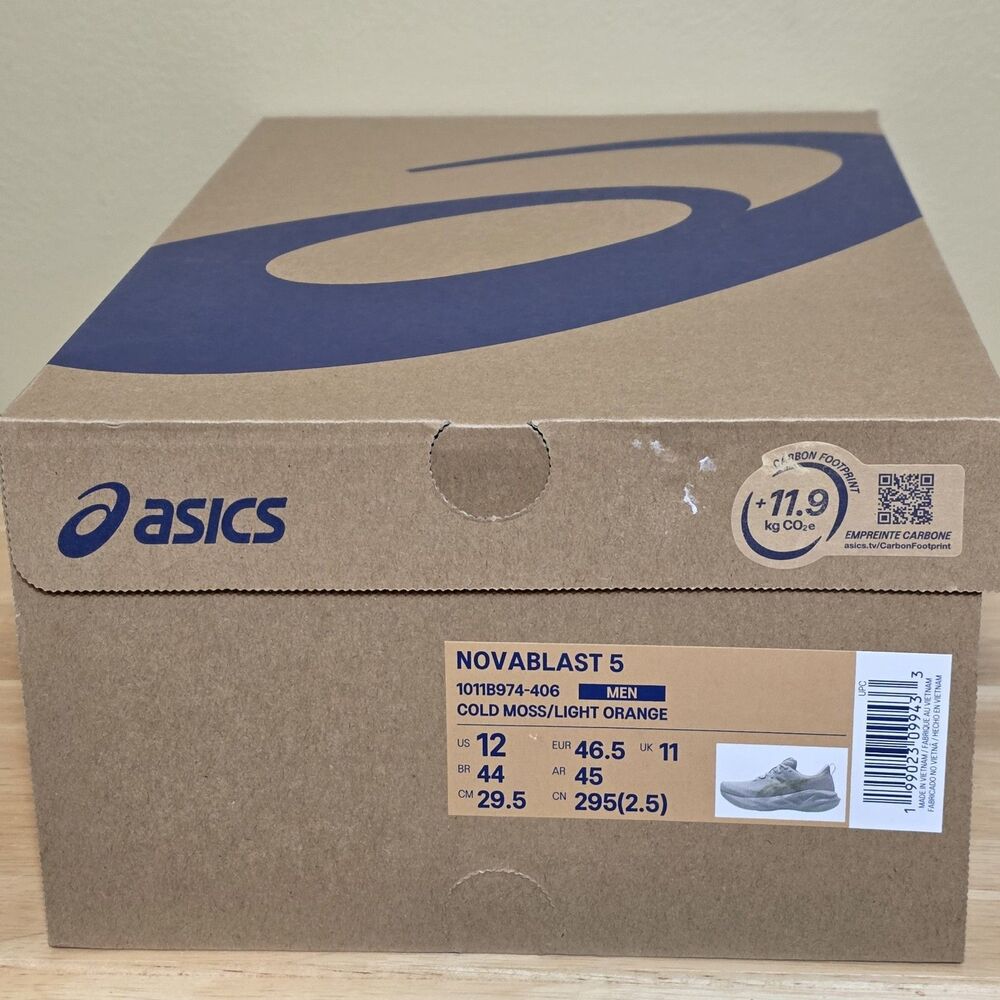 Asics Novablast 5 Running Shoes Cold Moss Green 1011B974-406 Men's Size 12 - Picture 8 of 8